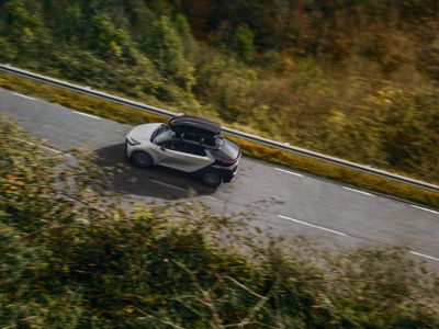 A Battery Electric Toyota bZ4X on the move 