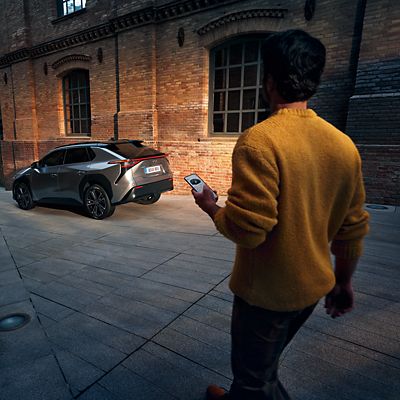 person looking at MyT Toyota App