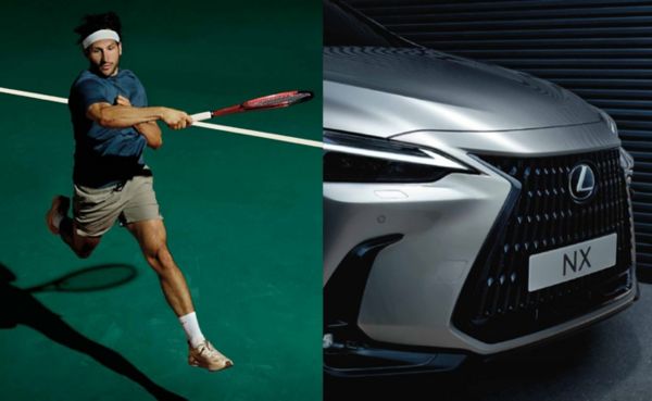 Un joueur de tennis en action lors d'un événement Lexus X ATP