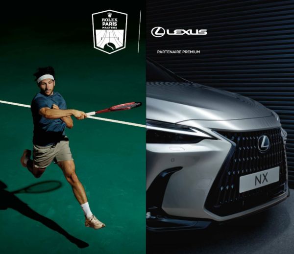 Un joueur de tennis en action lors d'un événement Lexus X Rolex Paris Masters