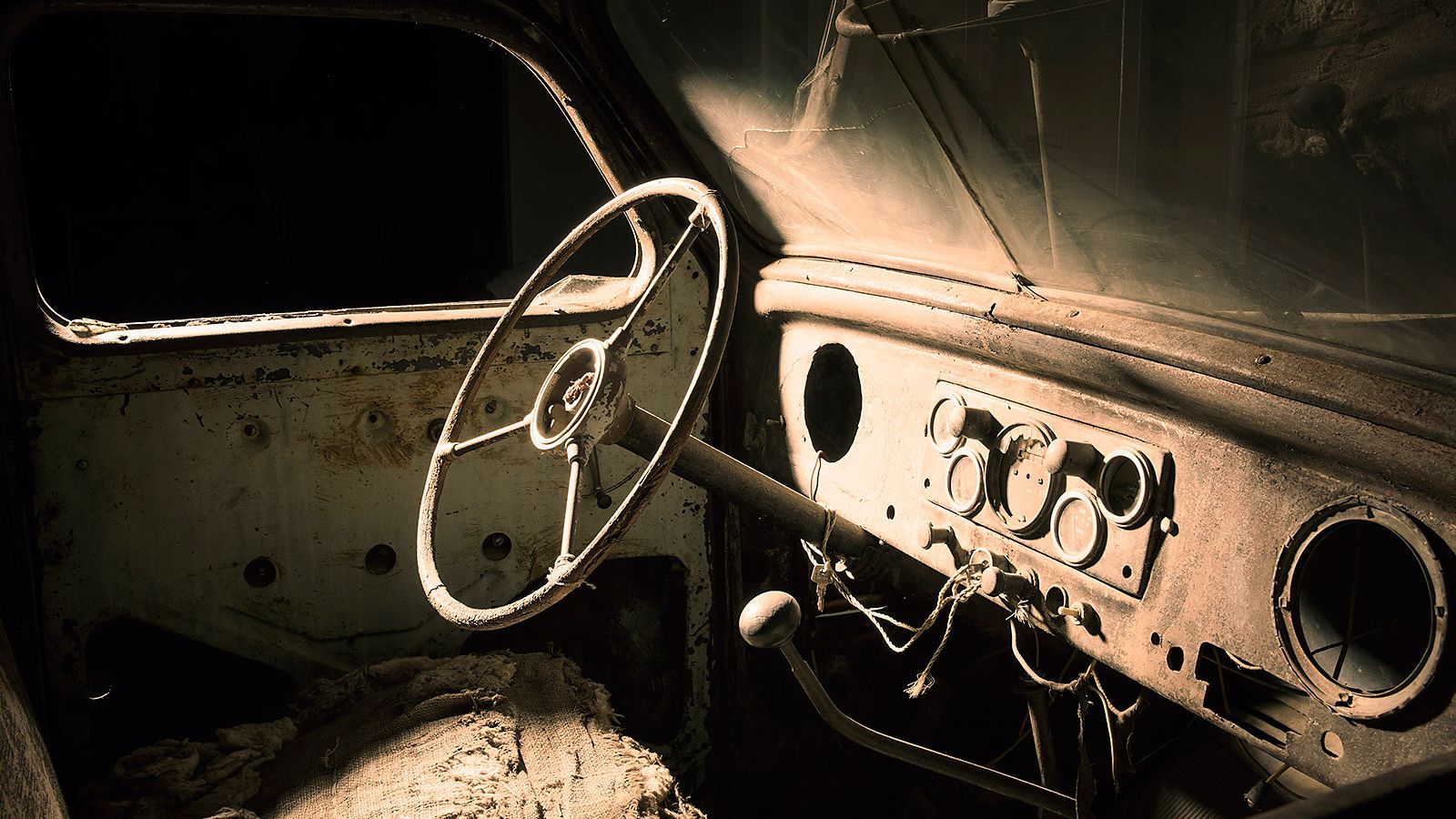 Toyoda Model AA, interieur, stuur, antiek, zwart