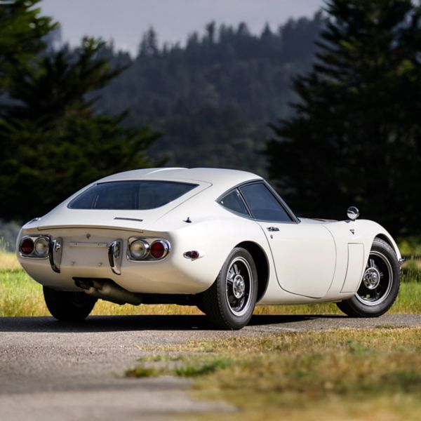 Toyota 2000GT exterieur driekwart achter