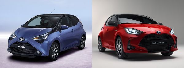 Toyota Aygo, exterieur, driekwart, Toyota Yaris, exterieur, driekwart