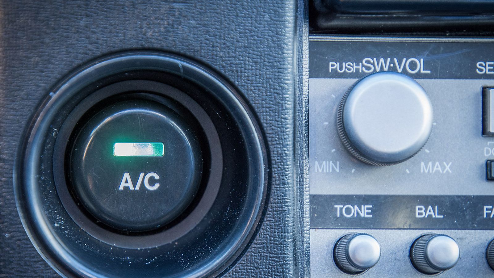 Toyota Celica Supra, interieur, airco knop, detailbeeld