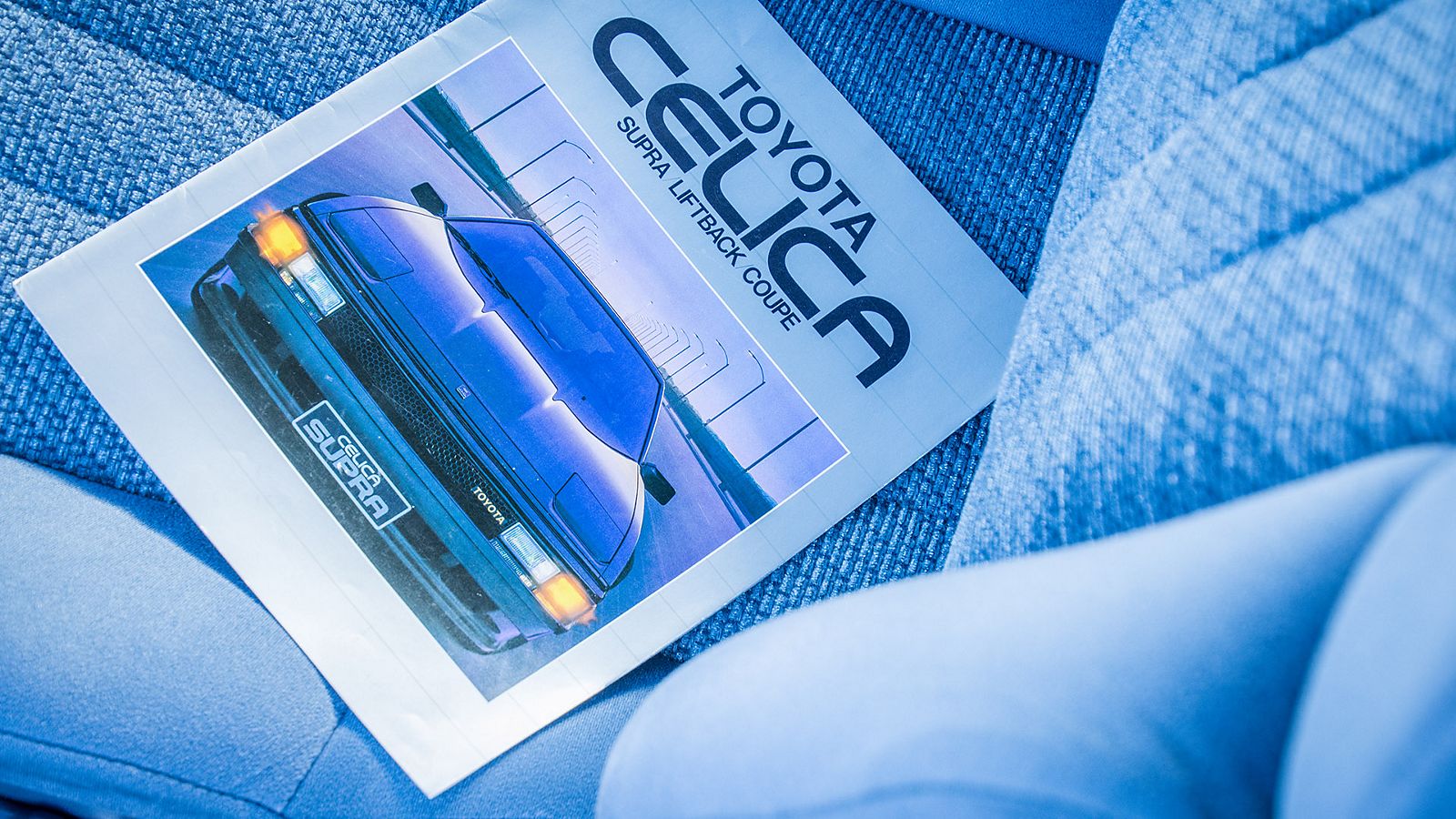 Toyota Celica Supra, interieur, stoel, handleiding, blauw