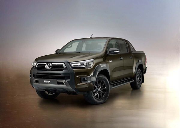 Toyota Hilux, exterieur, linksvoor, grijs, bruin