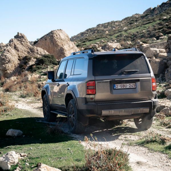 Toyota, Land, Cruiser, exterieur, achterkant, rijdend, offroad