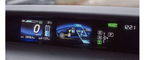 Toyota Mirai, interieur, dashboard, display