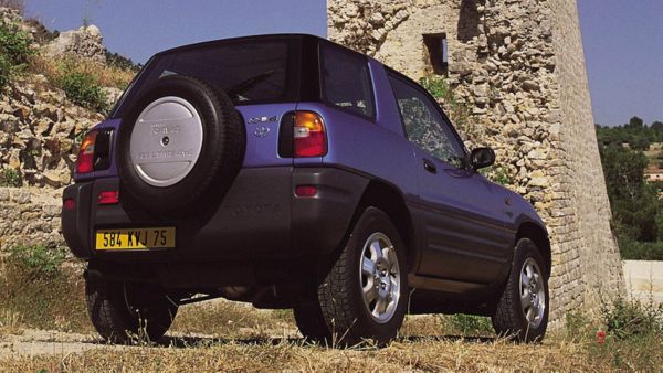 Toyota RAV4, 1st generation, exterieur, schuin achter, blauw