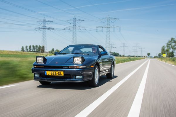 Toyota Supra A70, exterieur, linksvoor, blauw, rijdend