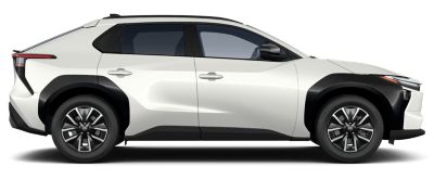 Il profilo di un Toyota bZ4X elettrico a batteria