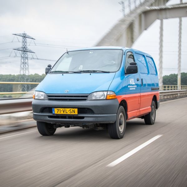 Toyota, exterieur, hiace, rijdend, op, brug