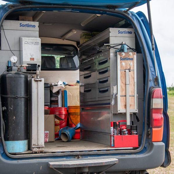 Toyota, interieur, hiace, kofferbak, open