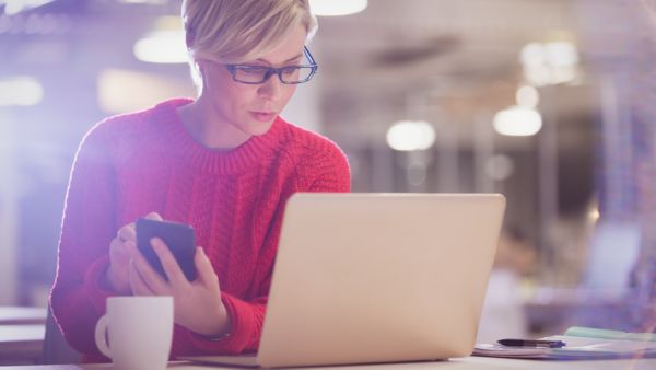 Woman browsing online