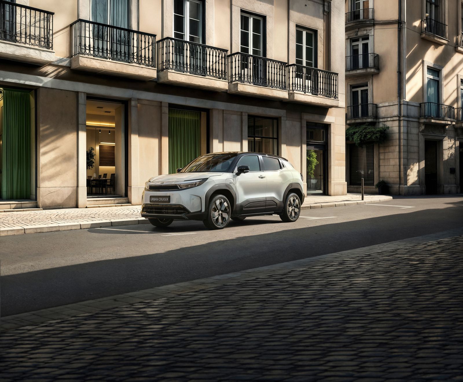 Urban Cruiser parkert i en rolig bygate.