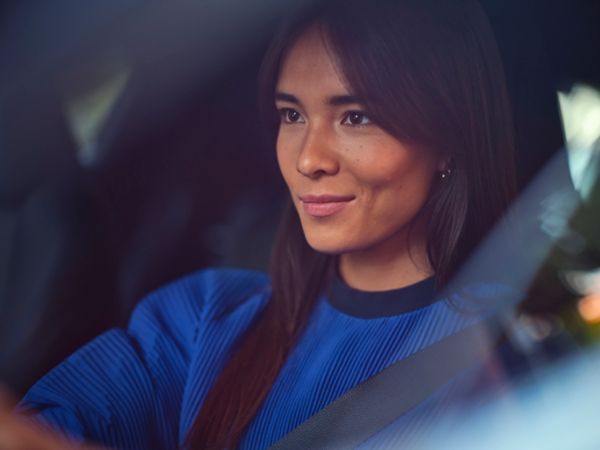 woman inside a Toyota car