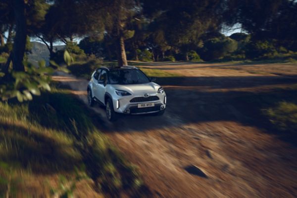 Toyota Yaris Cross driving along a road