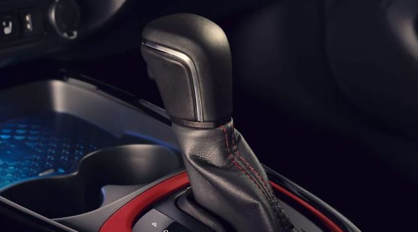 Interior view of the Toyota Aygo X with the shifting gear