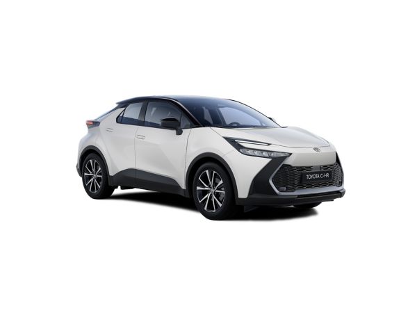 Ein weißer Toyota C-HR auf weißem Hintergrund