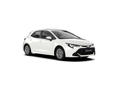 Ein weißer Corolla Hybrid auf weißem Hintergrund