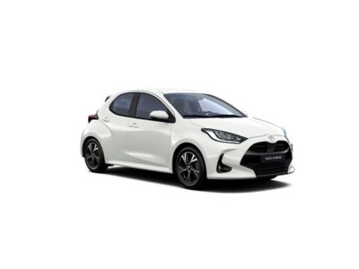Weißer Toyota Yaris auf weißem Hintergrund