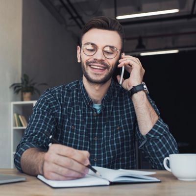 Man having a conversation on the phone