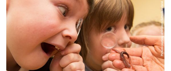 Happy children discovering nature