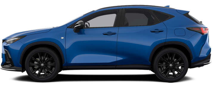 Niebieski Lexus widziany z boku