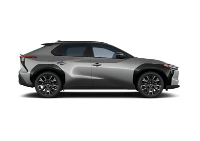 Profil d'un Toyota bZ4X électrique à batterie