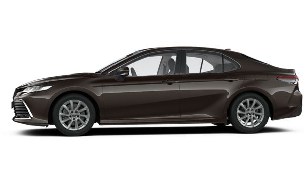 Gri Toyota Camry Hybrid ön ve yan görünüşü