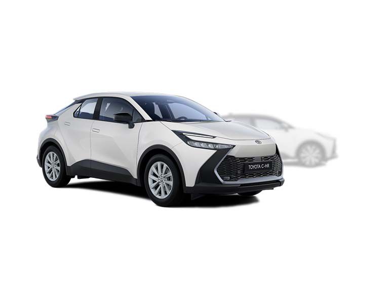 weißer Toyota C-HR in Standardausstattung