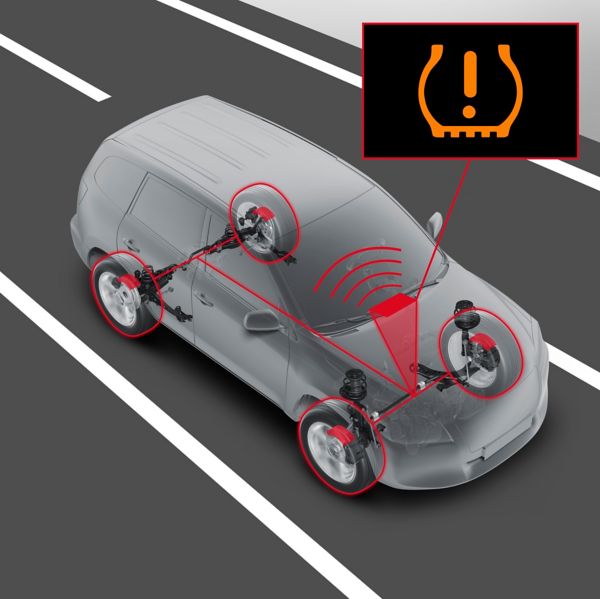 Toyota warning for tyre pressure