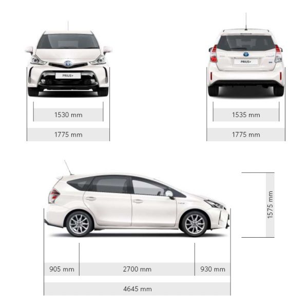 Dimeniones Toyota Prius+ 7 plazas