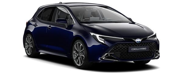 schwarzer Toyota Corolla auf weißem Hintergrund