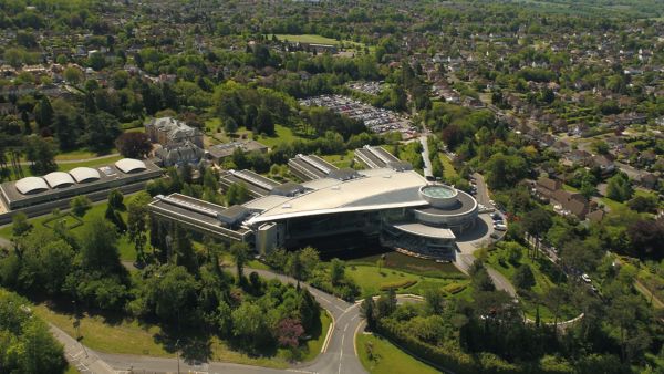 Toyota office drone shot from above