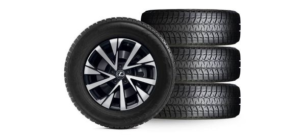 A stack of Lexus tyres