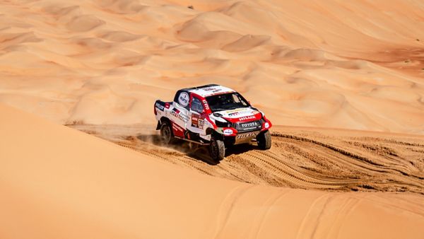 Toyota Hilux on a dirt track