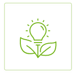 Ikona rośliny z dwoma listkami przy łodydze i żarówką zamiast kwiatu.