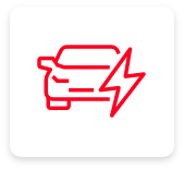 Ikona samochodu z błyskawicą elektryczną.