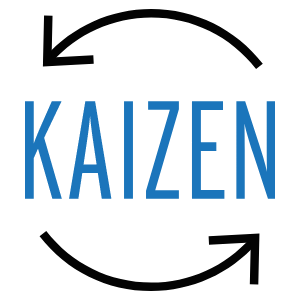 Logo Kaizen s cyklickými šipkami.