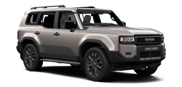 Siyah Toyota Land Cruiser Prado ön ve yan görünüşü