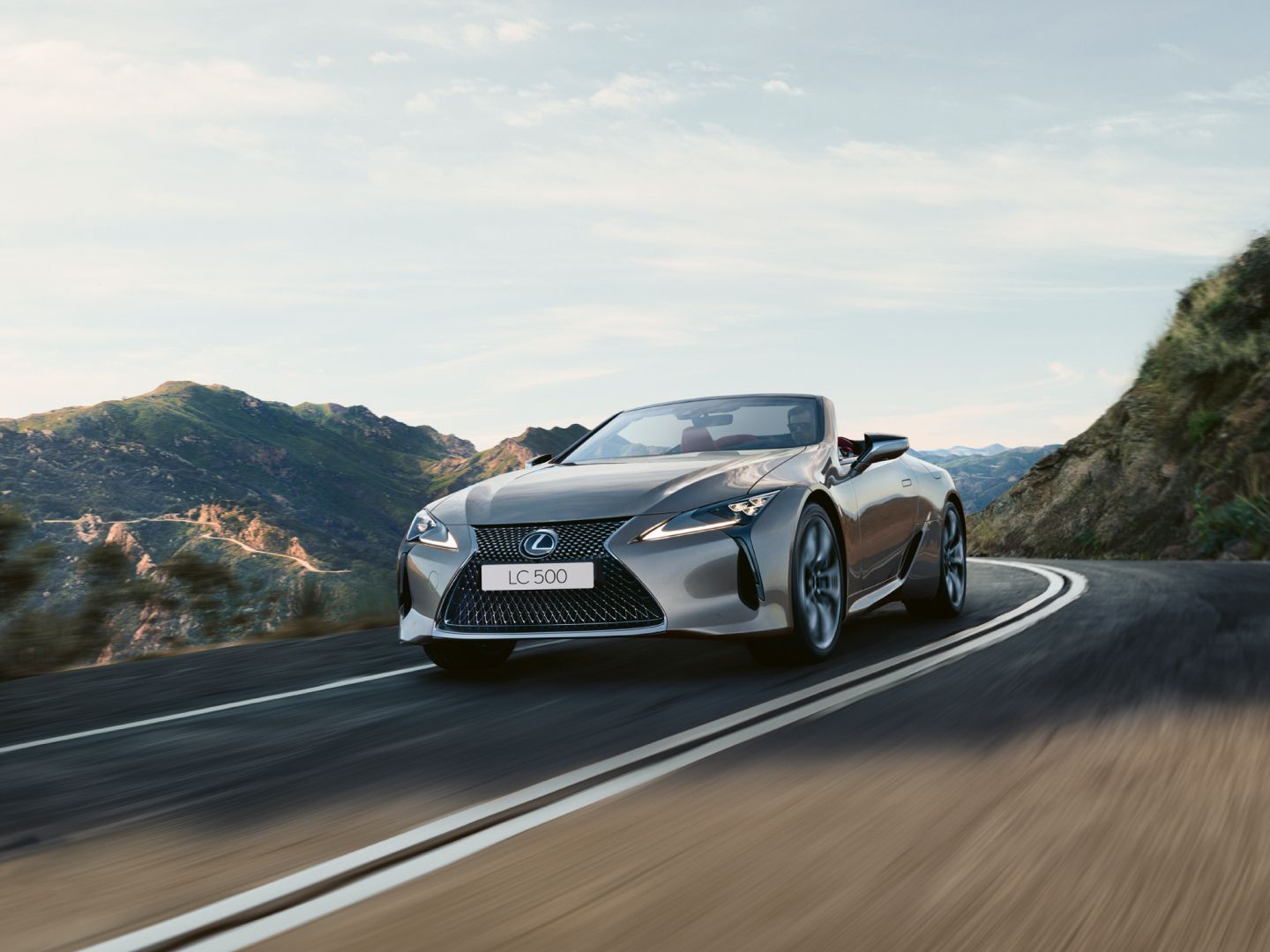 An LC driving on a mountain road