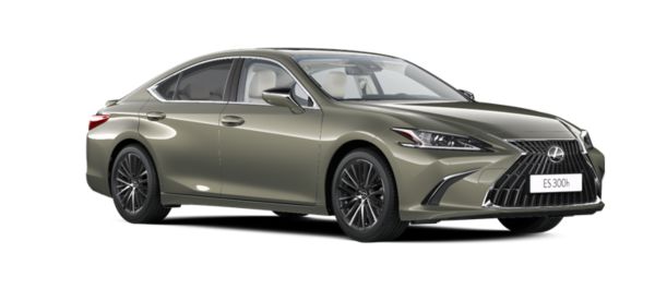 Ein grüner Lexus ES in Seitenansicht auf weißem Hintergrund