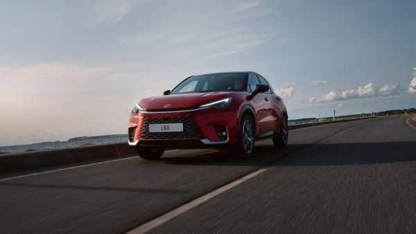 Lexus LBX driving along a coastline