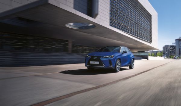 A blue Lexus UX