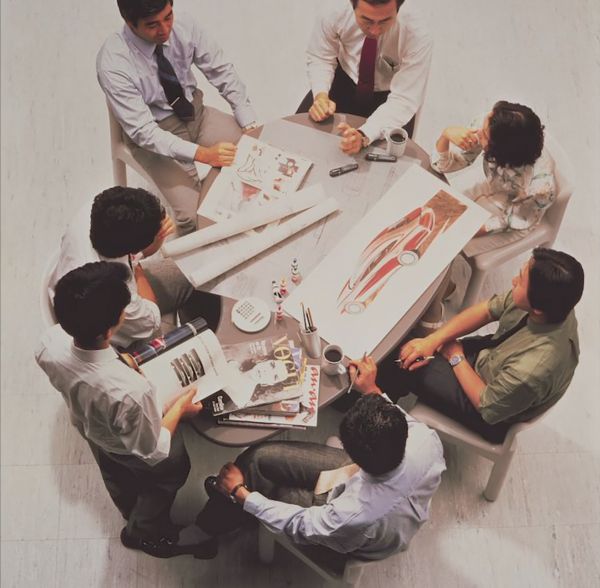 Designers meeting around a table