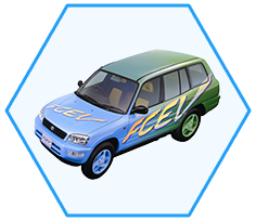 Toyota RAV4 w ramce heksagonalnej.