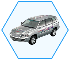 Model koncepcyjny Toyota FCHV-4 w ramce heksagonalnej.