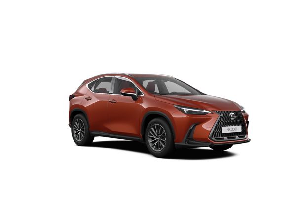 Ein roter Lexus NX in Seitenansicht auf weißem Hintergrund