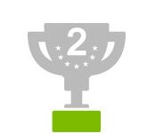 Ikona srebrnego pucharu z cyfrą 2.